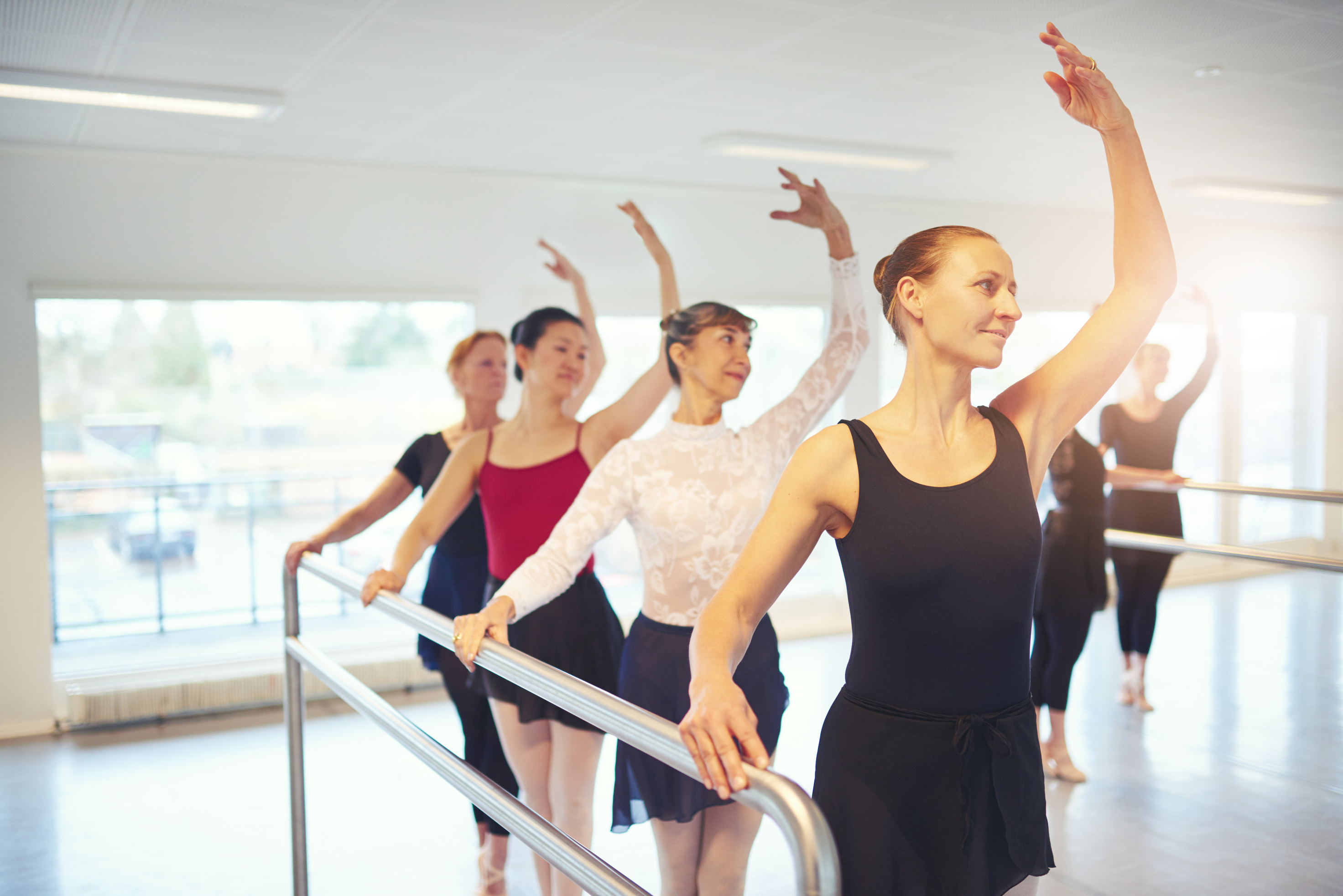 Adult Female Ballet Dancers in Class